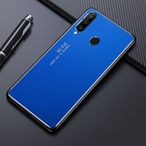 Funda Lujo Marco de Aluminio Carcasa T01 para Huawei P30 Lite Azul