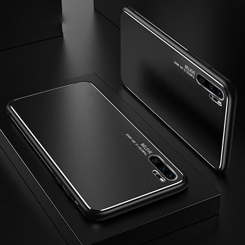 Funda Lujo Marco de Aluminio Carcasa T01 para Huawei P30 Pro New Edition Negro