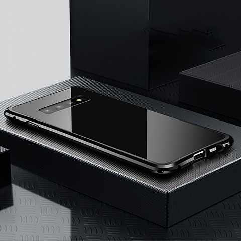 Funda Lujo Marco de Aluminio Carcasa T01 para Samsung Galaxy S10 Plus Negro