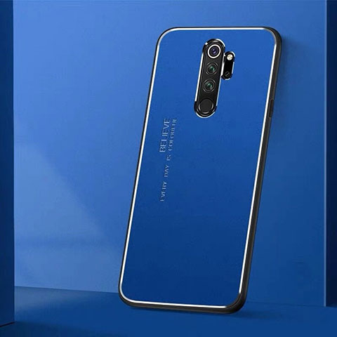Funda Lujo Marco de Aluminio Carcasa T01 para Xiaomi Redmi Note 8 Pro Azul