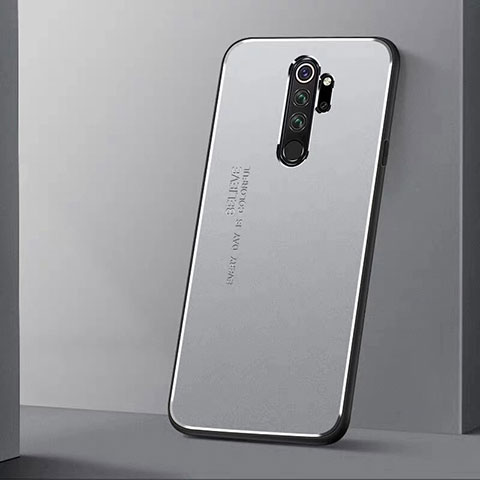 Funda Lujo Marco de Aluminio Carcasa T01 para Xiaomi Redmi Note 8 Pro Plata