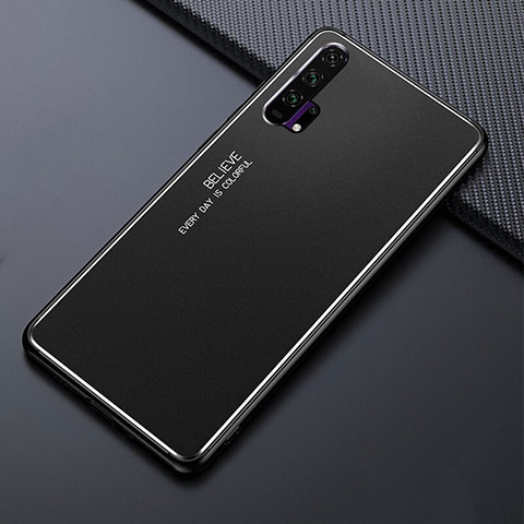 Funda Lujo Marco de Aluminio Carcasa T02 para Huawei Honor 20 Pro Negro