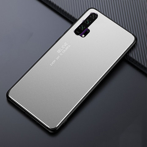 Funda Lujo Marco de Aluminio Carcasa T02 para Huawei Honor 20 Pro Plata