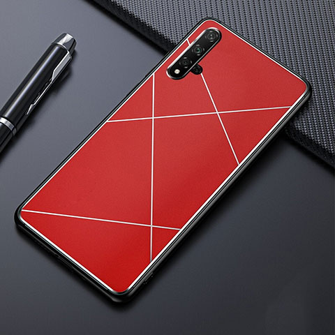 Funda Lujo Marco de Aluminio Carcasa T02 para Huawei Nova 5T Rojo