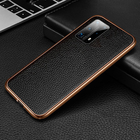 Funda Lujo Marco de Aluminio Carcasa T02 para Huawei P40 Pro+ Plus Oro y Negro