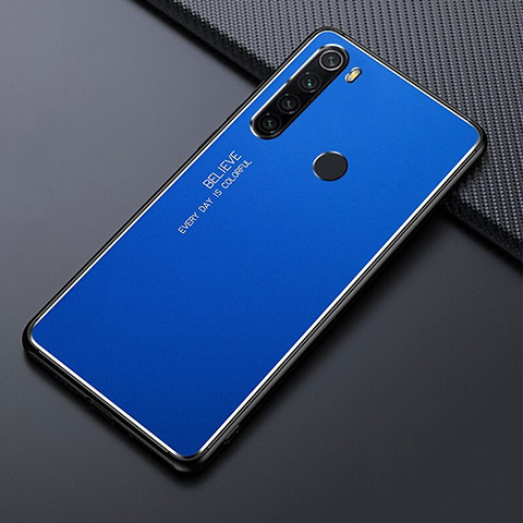 Funda Lujo Marco de Aluminio Carcasa T02 para Xiaomi Redmi Note 8 Azul