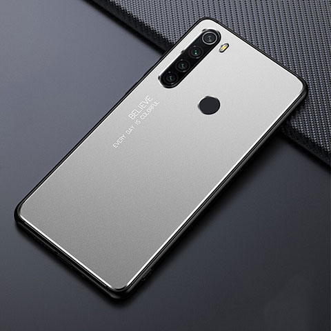 Funda Lujo Marco de Aluminio Carcasa T02 para Xiaomi Redmi Note 8 Plata