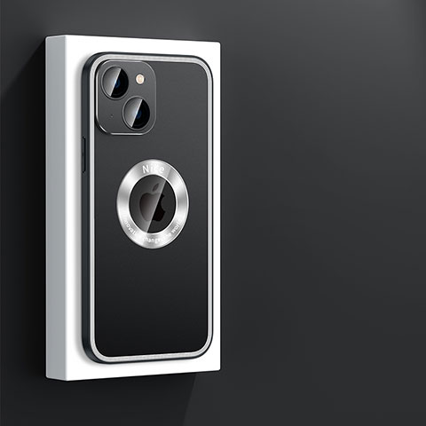 Funda Lujo Marco de Aluminio y Silicona Carcasa Bumper con Mag-Safe Magnetic JL4 para Apple iPhone 13 Negro