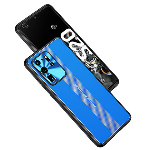 Funda Lujo Marco de Aluminio y Silicona Carcasa Bumper JL1 para Samsung Galaxy S20 Ultra 5G Azul