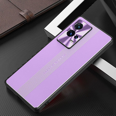 Funda Lujo Marco de Aluminio y Silicona Carcasa Bumper para Vivo iQOO 8 5G Morado