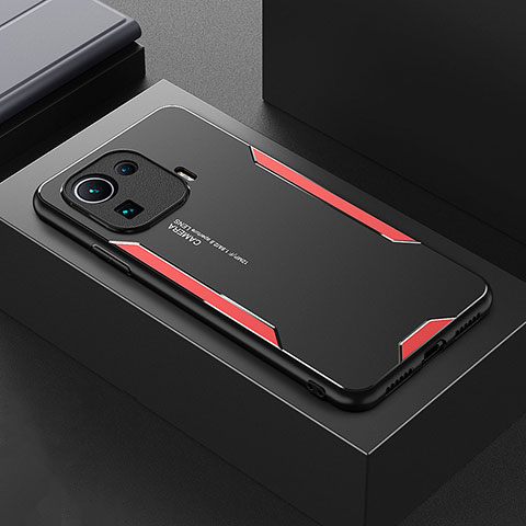 Funda Lujo Marco de Aluminio y Silicona Carcasa Bumper para Xiaomi Mi 11 Pro 5G Rojo