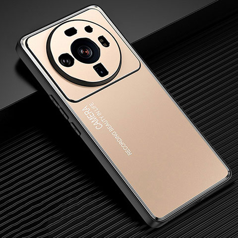 Funda Lujo Marco de Aluminio y Silicona Carcasa Bumper para Xiaomi Mi 12 Ultra 5G Oro