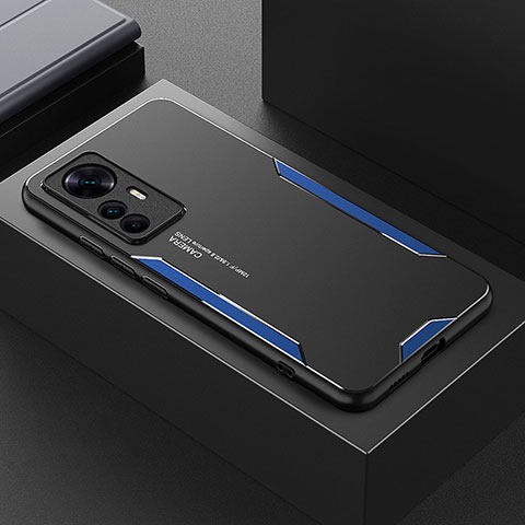 Funda Lujo Marco de Aluminio y Silicona Carcasa Bumper para Xiaomi Mi 12T Pro 5G Azul