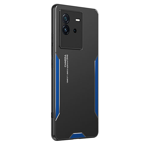 Funda Lujo Marco de Aluminio y Silicona Carcasa Bumper PB2 para Vivo iQOO Neo6 5G Azul