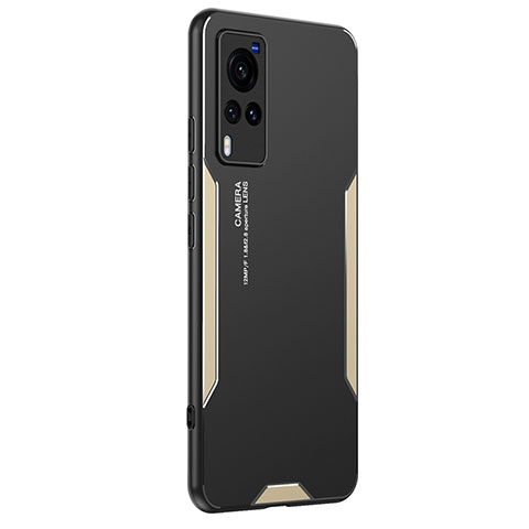 Funda Lujo Marco de Aluminio y Silicona Carcasa Bumper PB2 para Vivo X60 Pro 5G Oro