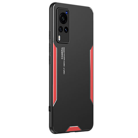 Funda Lujo Marco de Aluminio y Silicona Carcasa Bumper PB2 para Vivo X60 Pro 5G Rojo