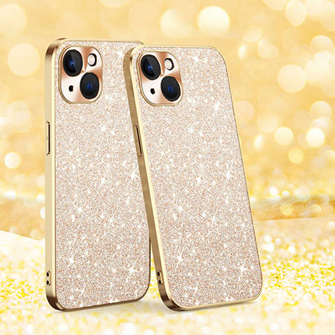 Funda Silicona Carcasa Goma Bling-Bling AC1 para Apple iPhone 15 Oro