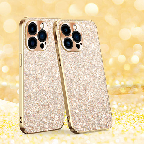 Funda Silicona Carcasa Goma Bling-Bling AC1 para Apple iPhone 15 Pro Max Oro