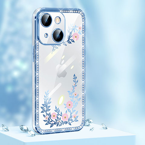 Funda Silicona Carcasa Goma Bling-Bling AT1 para Apple iPhone 14 Azul