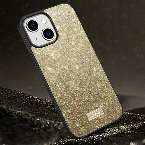 Funda Silicona Carcasa Goma Bling-Bling LD1 para Apple iPhone 14 Plus Oro