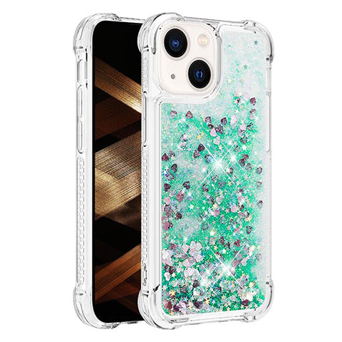 Funda Silicona Carcasa Goma Bling-Bling S01 para Apple iPhone 13 Verde