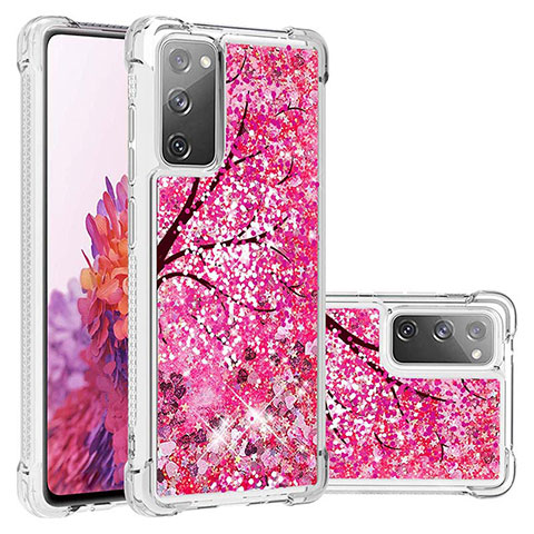 Funda Silicona Carcasa Goma Bling-Bling S03 para Samsung Galaxy S20 FE 5G Rosa Roja