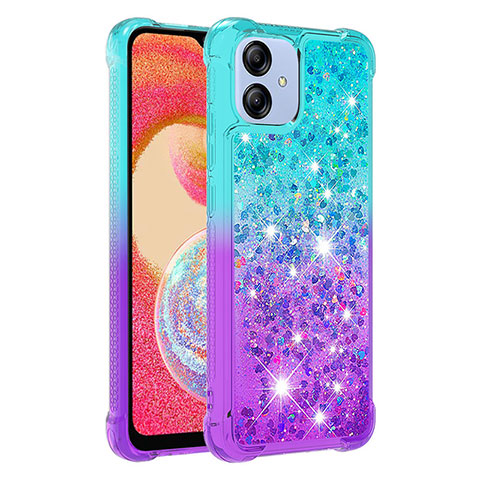 Funda Silicona Carcasa Goma Bling-Bling YB2 para Samsung Galaxy A04E Azul Cielo