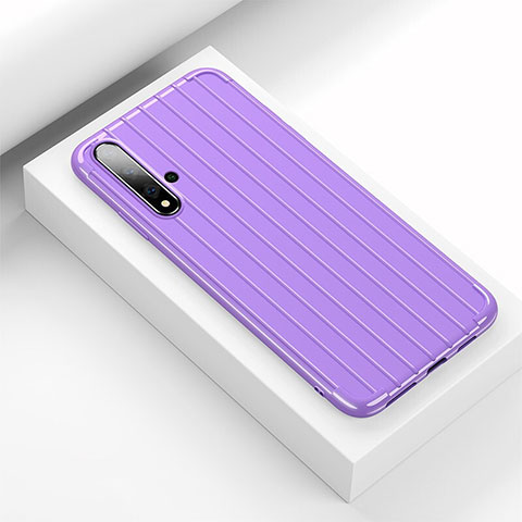 Funda Silicona Carcasa Goma Line C01 para Huawei Nova 5 Morado