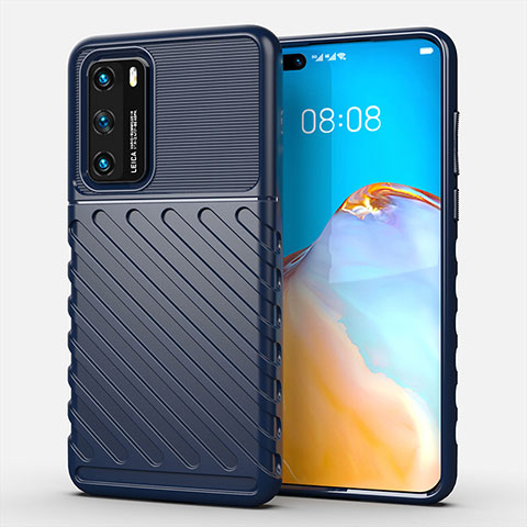 Funda Silicona Carcasa Goma Line C01 para Huawei P40 Azul