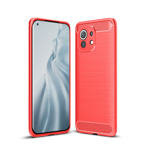 Funda Silicona Carcasa Goma Line C01 para Xiaomi Mi 11 5G Rojo