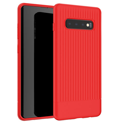 Funda Silicona Carcasa Goma Line L01 para Samsung Galaxy S10 Plus Rojo