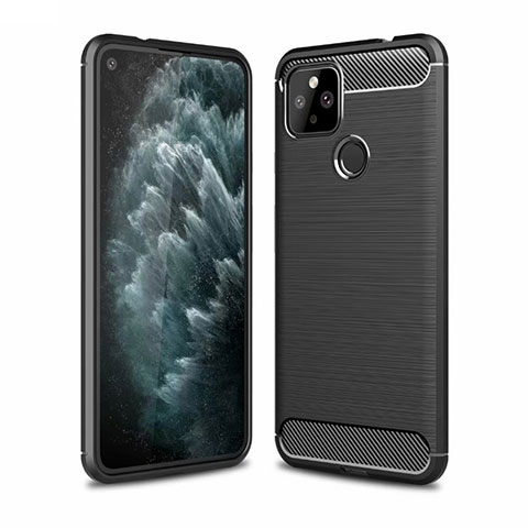 Funda Silicona Carcasa Goma Line para Google Pixel 4a 5G Negro