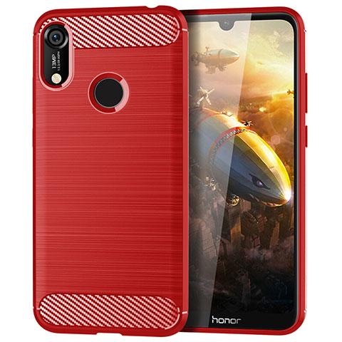 Funda Silicona Carcasa Goma Line para Huawei Honor 8A Rojo