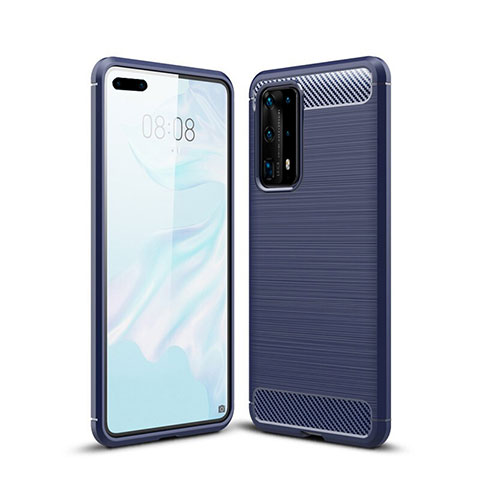 Funda Silicona Carcasa Goma Line para Huawei P40 Pro+ Plus Azul