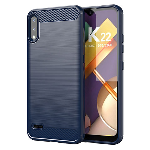 Funda Silicona Carcasa Goma Line para LG K22 Azul