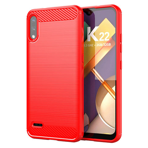 Funda Silicona Carcasa Goma Line para LG K22 Rojo