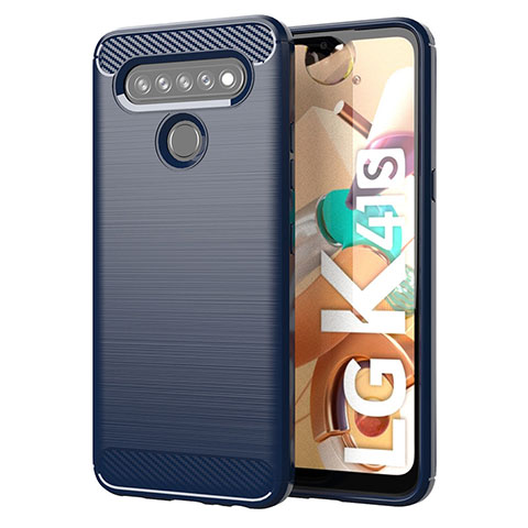 Funda Silicona Carcasa Goma Line para LG K41S Azul