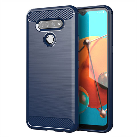 Funda Silicona Carcasa Goma Line para LG K51 Azul