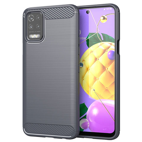 Funda Silicona Carcasa Goma Line para LG K52 Gris