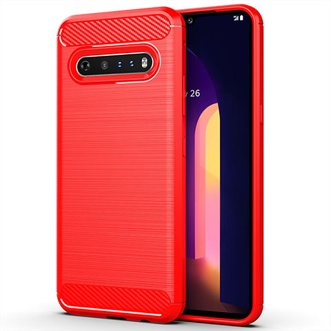 Funda Silicona Carcasa Goma Line para LG V60 ThinQ 5G Rojo