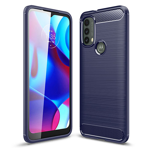 Funda Silicona Carcasa Goma Line para Motorola Moto E30 Azul