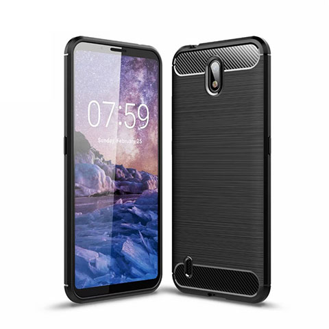 Funda Silicona Carcasa Goma Line para Nokia C1 Negro