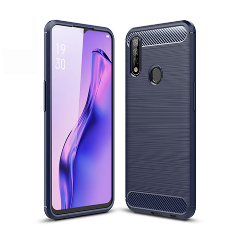 Funda Silicona Carcasa Goma Line para Oppo A8 Azul