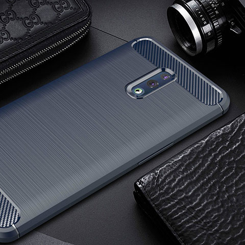 Funda Silicona Carcasa Goma Line para Oppo Reno Azul