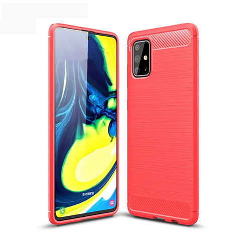 Funda Silicona Carcasa Goma Line para Samsung Galaxy A71 5G Rojo