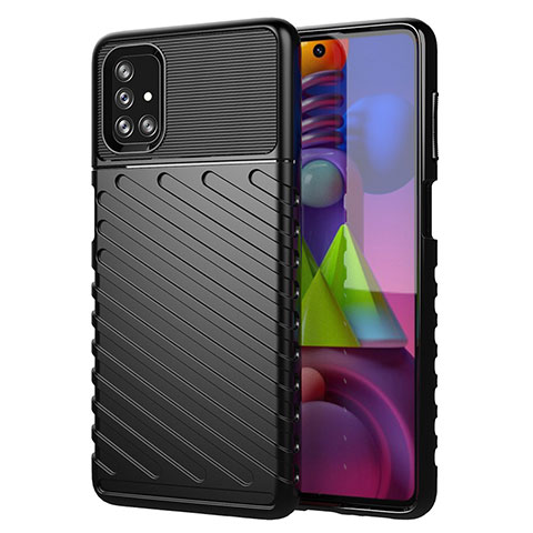 Funda Silicona Carcasa Goma Line para Samsung Galaxy M51 Negro