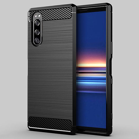 Funda Silicona Carcasa Goma Line para Sony Xperia 5 Negro