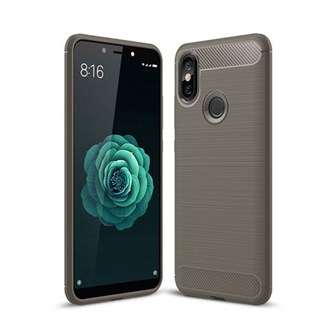 Funda Silicona Carcasa Goma Line para Xiaomi Mi A2 Gris