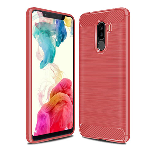 Funda Silicona Carcasa Goma Line para Xiaomi Pocophone F1 Rojo