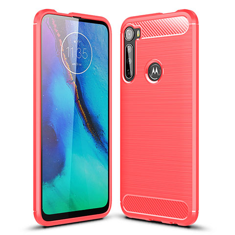 Funda Silicona Carcasa Goma Line S01 para Motorola Moto One Fusion Plus Rojo